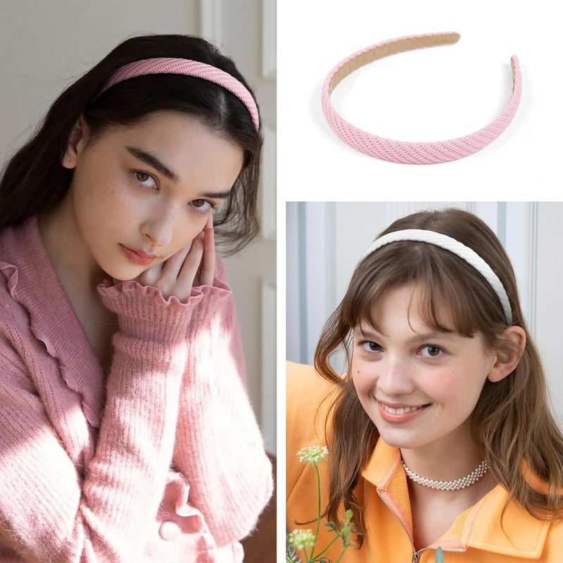 AIBFRID Headbands for Women Non Slip Thin Knitted Hairbands Trendy Headband for Women's Hair Cute Solid Colors Fashion Hair Accessories 4 PCS - Image 5